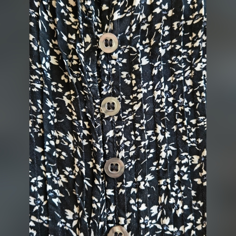 ✨FREE PEOPLE✨ One Fine Day Mini Dress in Black and White Floral Print Size XS - Picture 5 of 9